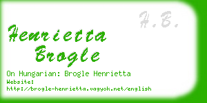 henrietta brogle business card